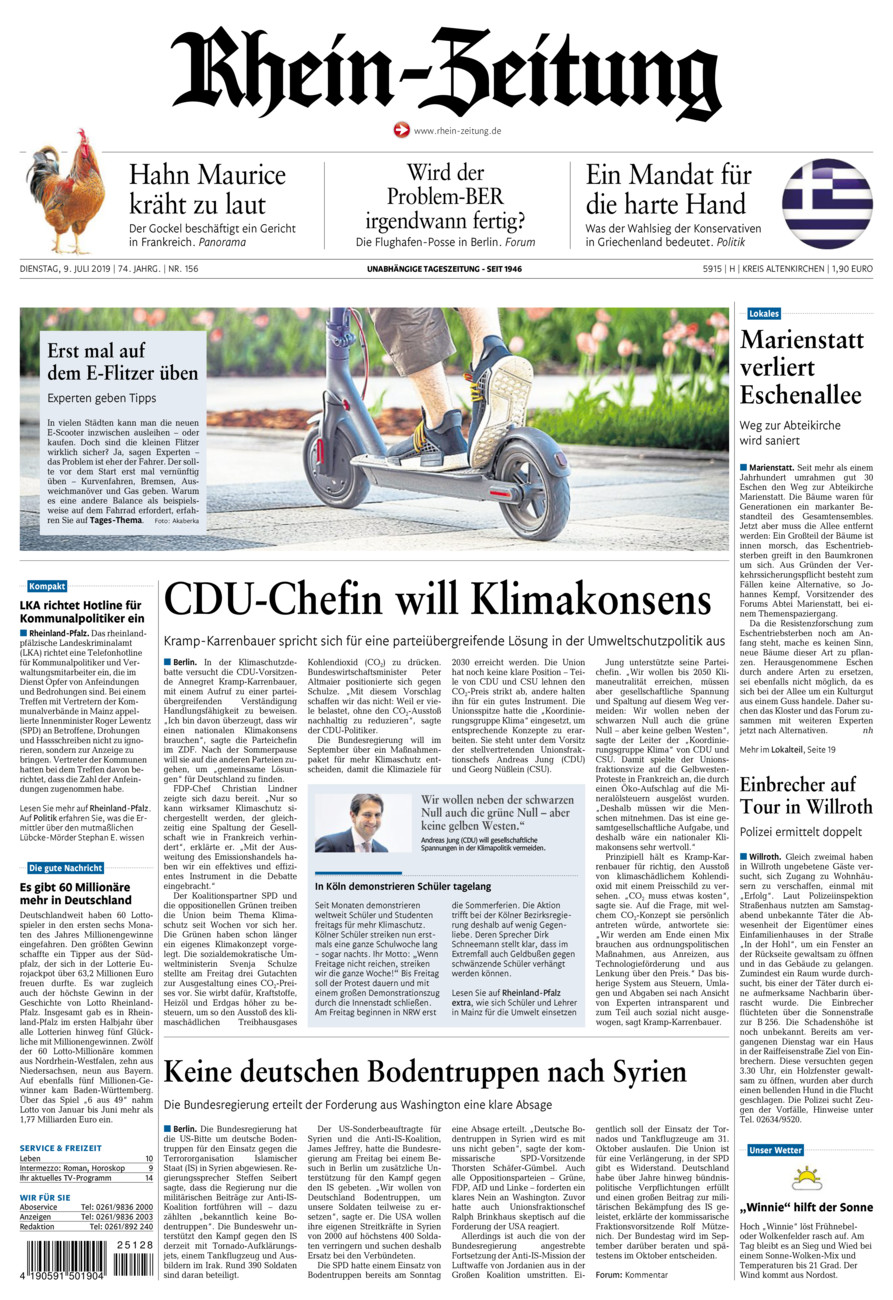 Rhein-Zeitung Kreis Altenkirchen vom Dienstag, 09.07.2019