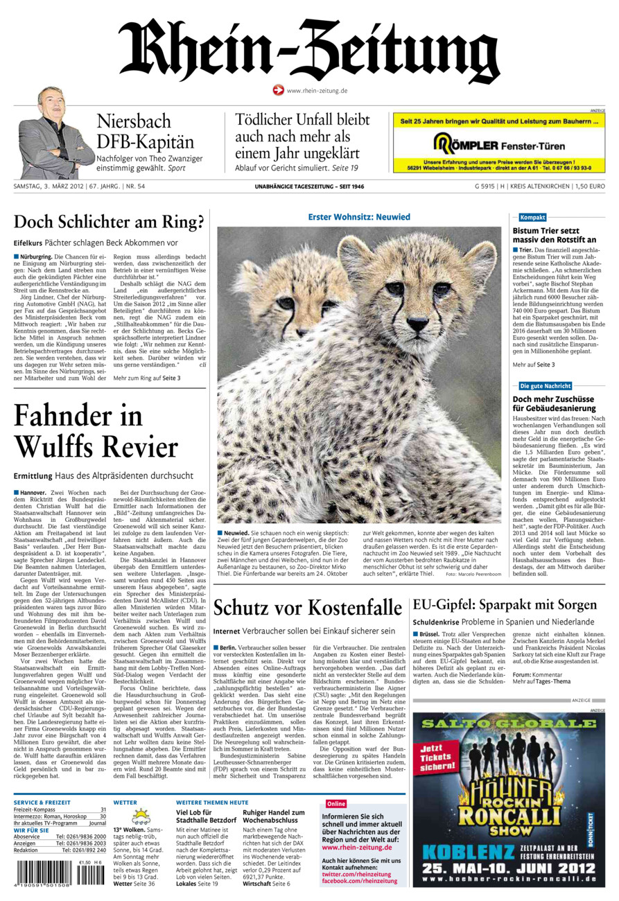 Rhein-Zeitung Kreis Altenkirchen vom Samstag, 03.03.2012