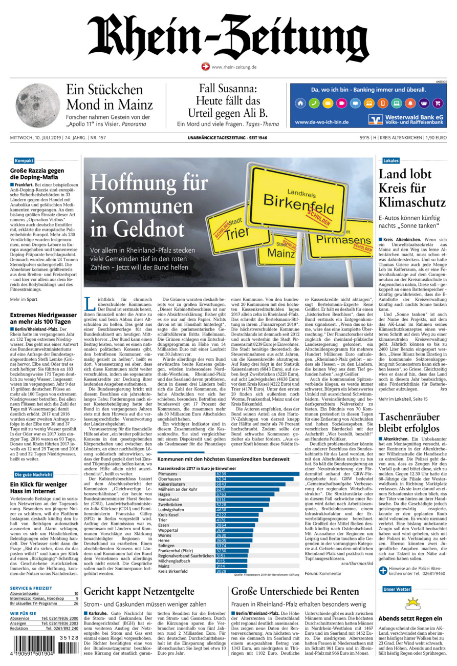 Rhein-Zeitung Kreis Altenkirchen vom Mittwoch, 10.07.2019
