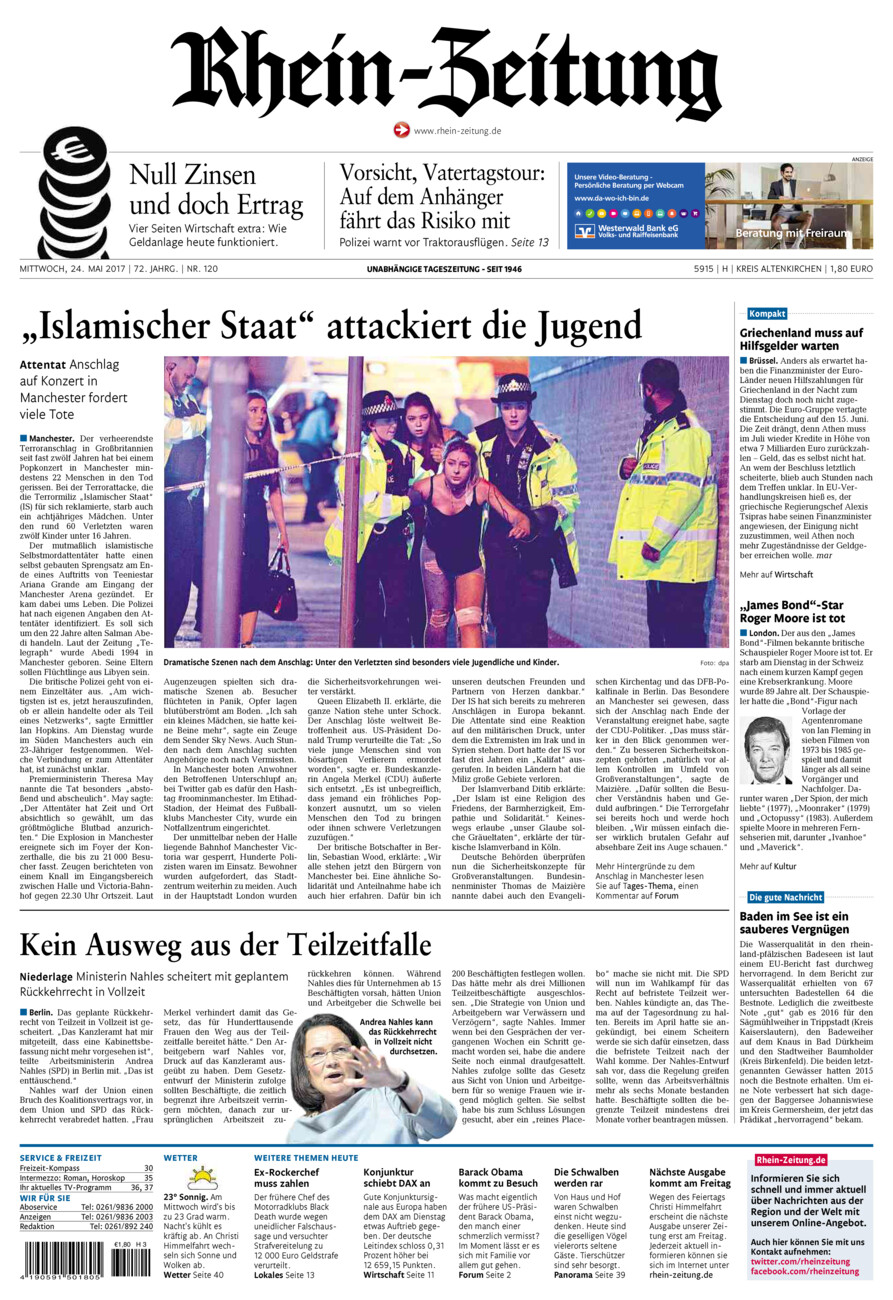 Rhein-Zeitung Kreis Altenkirchen vom Mittwoch, 24.05.2017