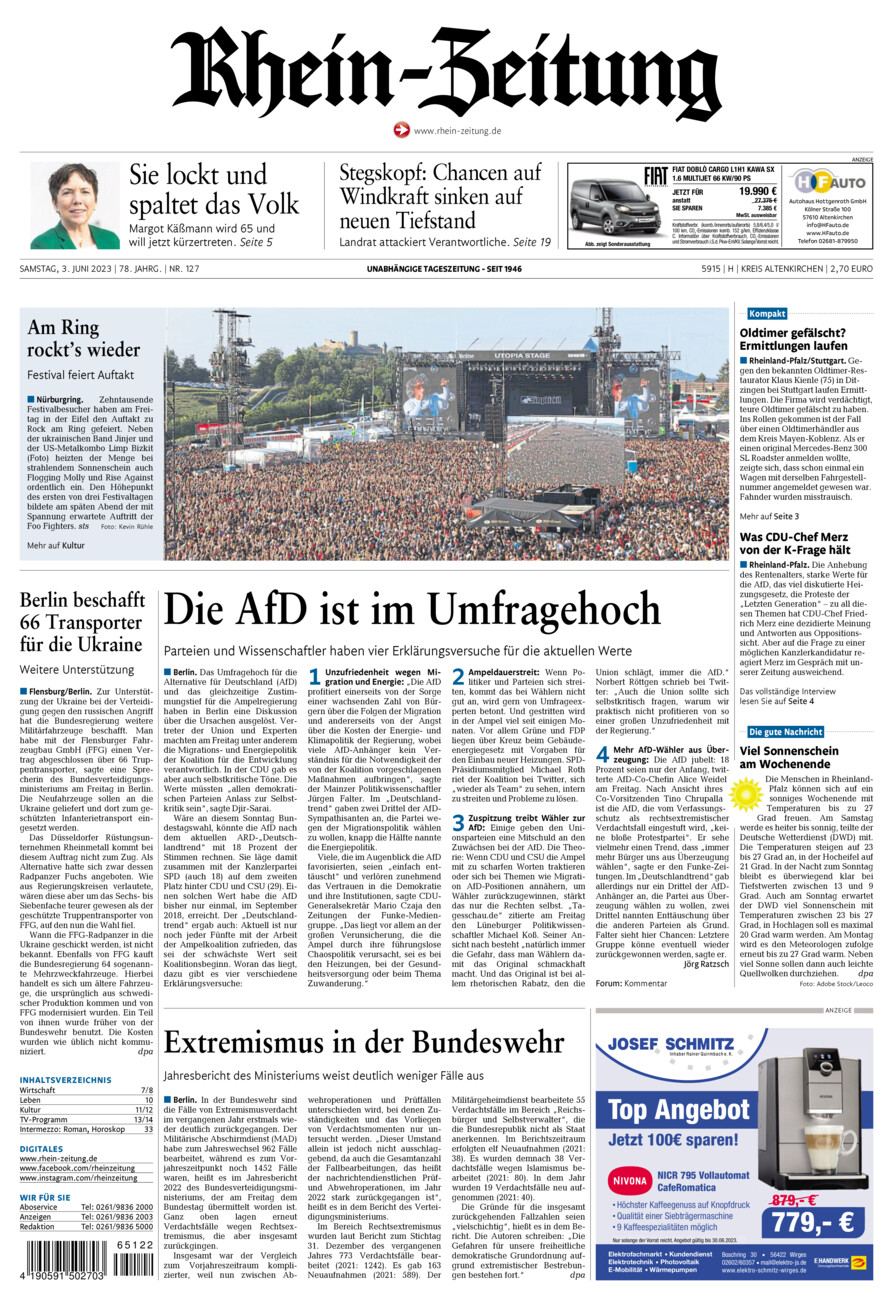 Rhein-Zeitung Kreis Altenkirchen vom Samstag, 03.06.2023