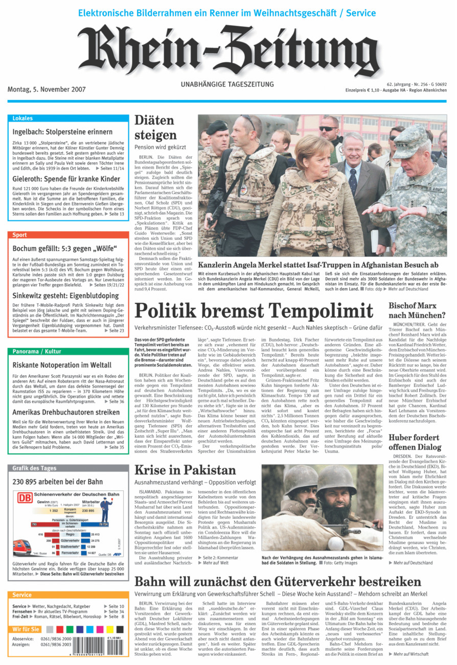 Rhein-Zeitung Kreis Altenkirchen vom Montag, 05.11.2007