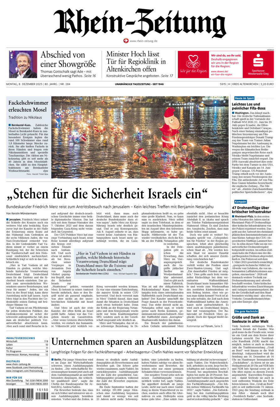 Rhein-Zeitung Kreis Altenkirchen vom Montag, 08.12.2025