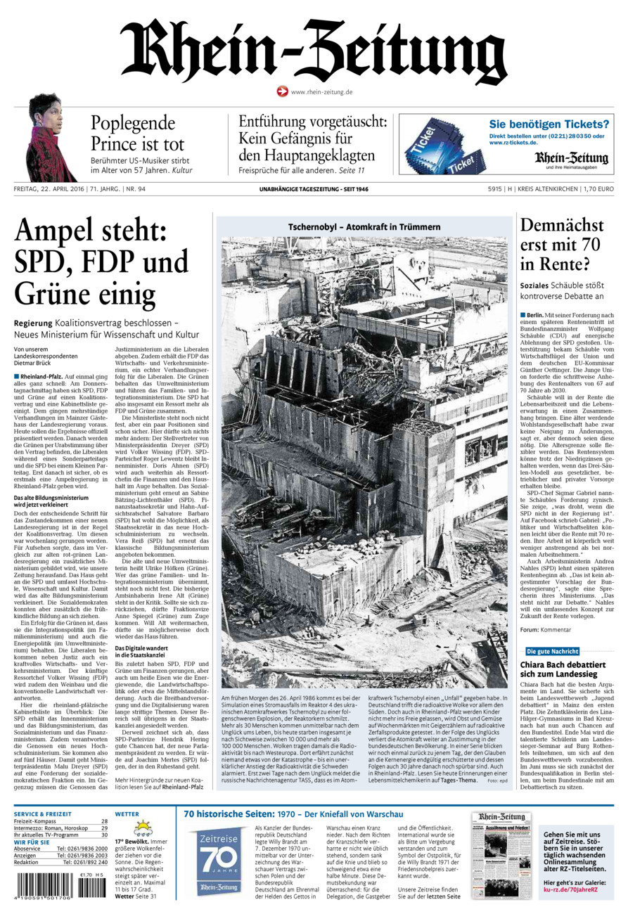 Rhein-Zeitung Kreis Altenkirchen vom Freitag, 22.04.2016