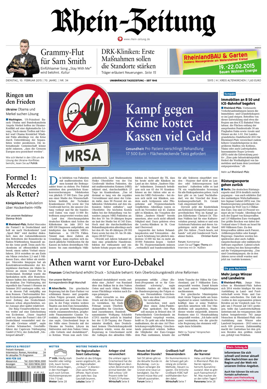 Rhein-Zeitung Kreis Altenkirchen vom Dienstag, 10.02.2015