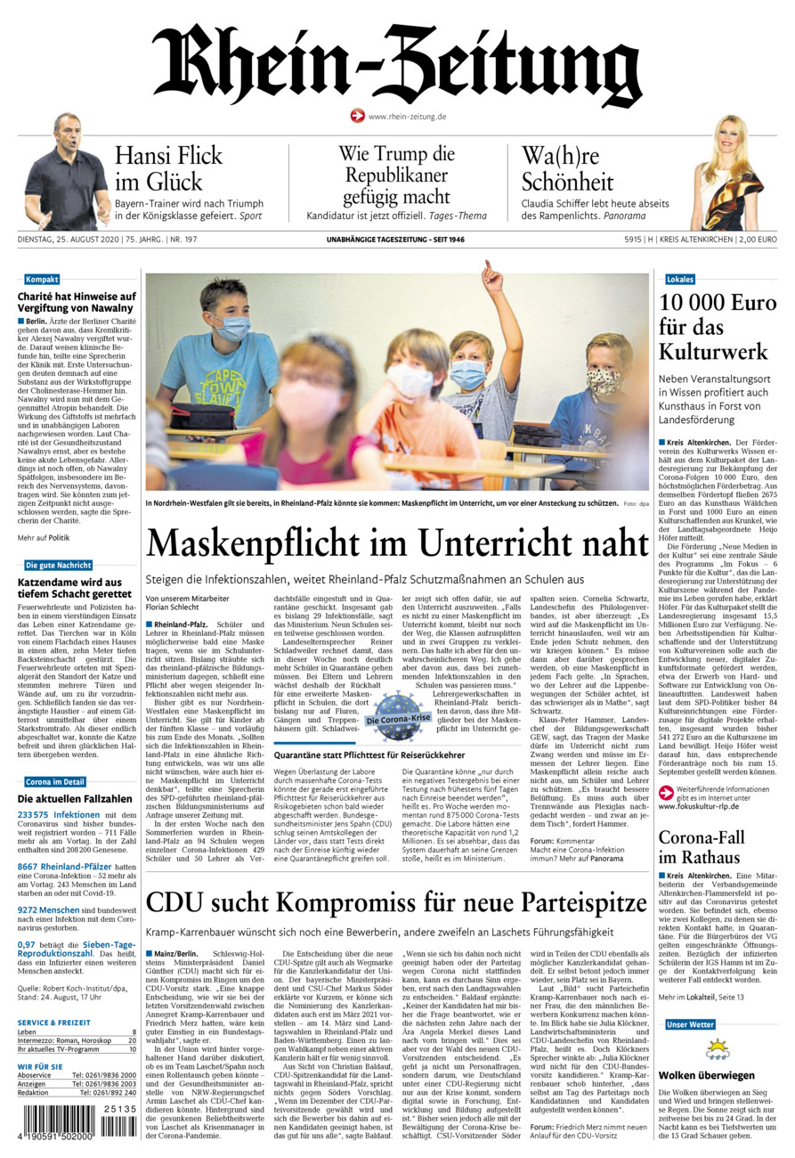 Rhein-Zeitung Kreis Altenkirchen vom Dienstag, 25.08.2020