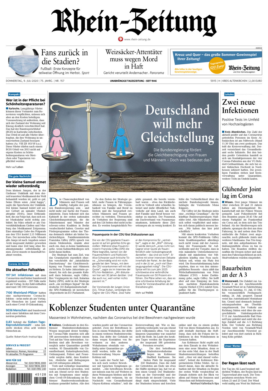 Rhein-Zeitung Kreis Altenkirchen vom Donnerstag, 09.07.2020