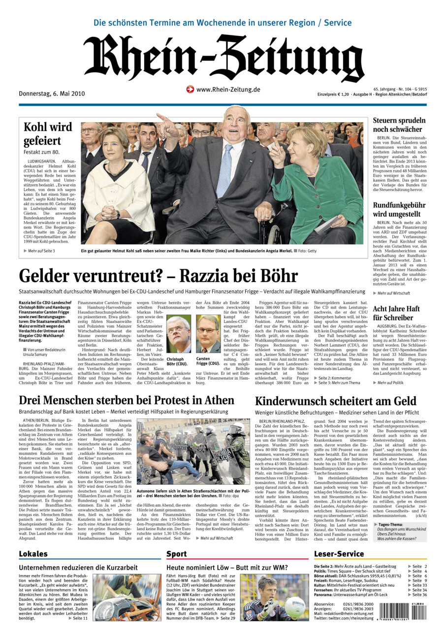 Rhein-Zeitung Kreis Altenkirchen vom Donnerstag, 06.05.2010