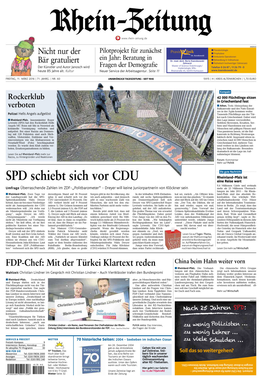 Rhein-Zeitung Kreis Altenkirchen vom Freitag, 11.03.2016