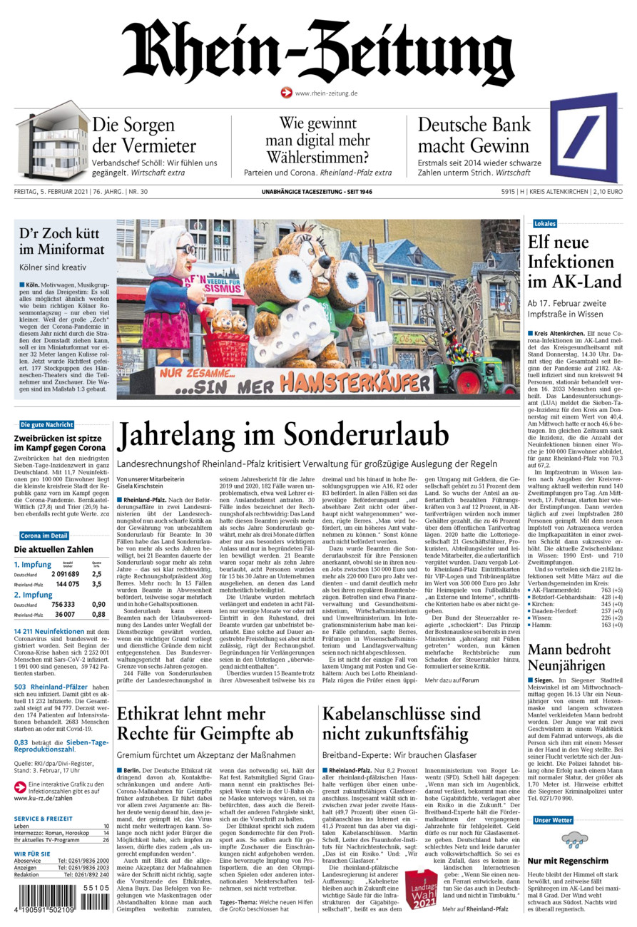 Rhein-Zeitung Kreis Altenkirchen vom Freitag, 05.02.2021