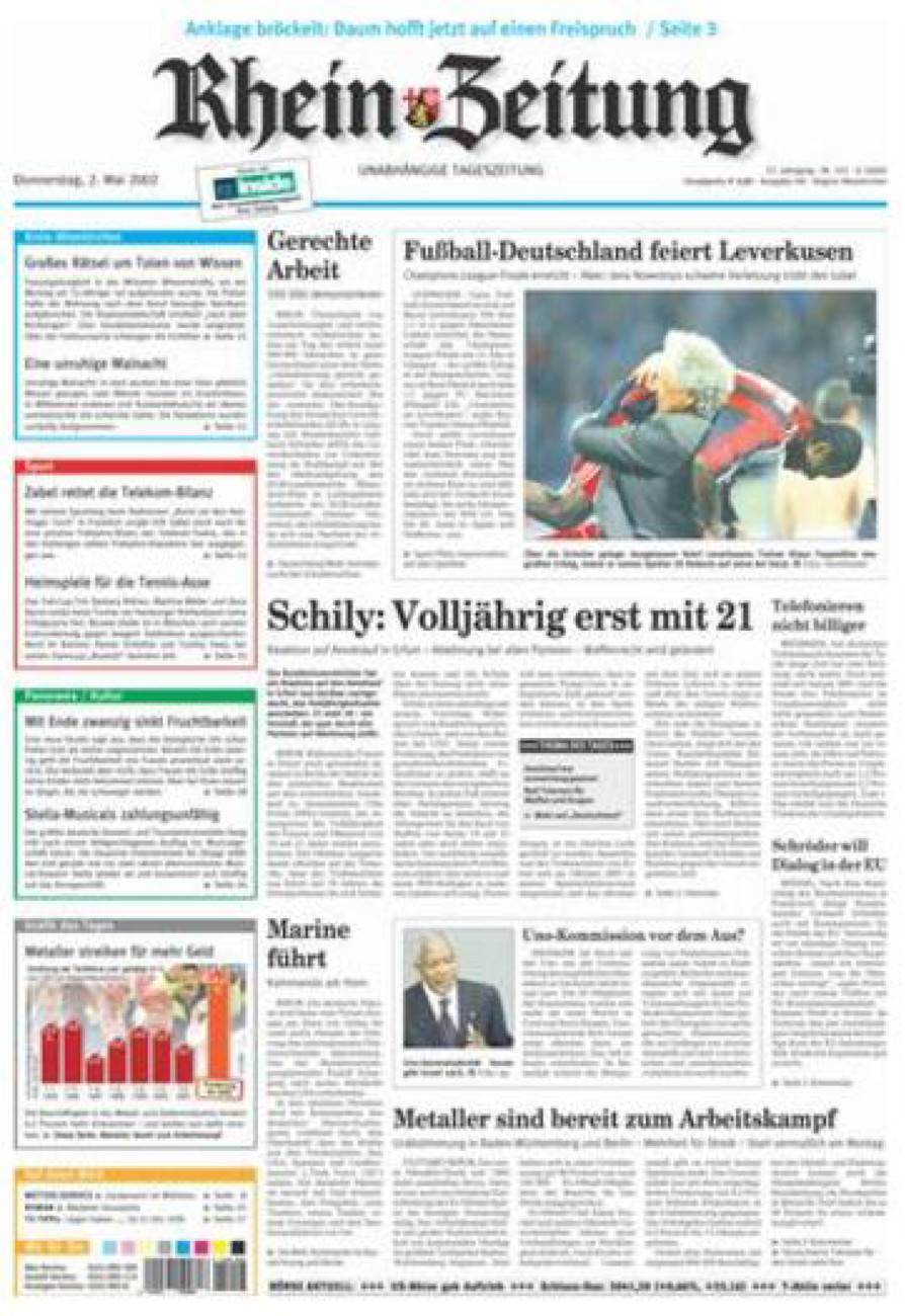 Rhein-Zeitung Kreis Altenkirchen vom Donnerstag, 02.05.2002