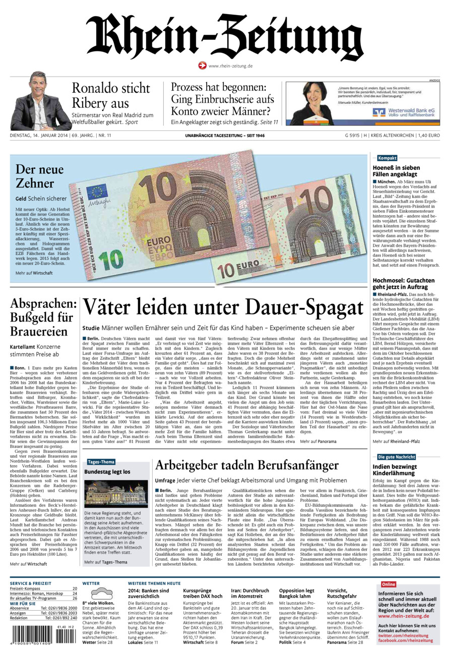 Rhein-Zeitung Kreis Altenkirchen vom Dienstag, 14.01.2014
