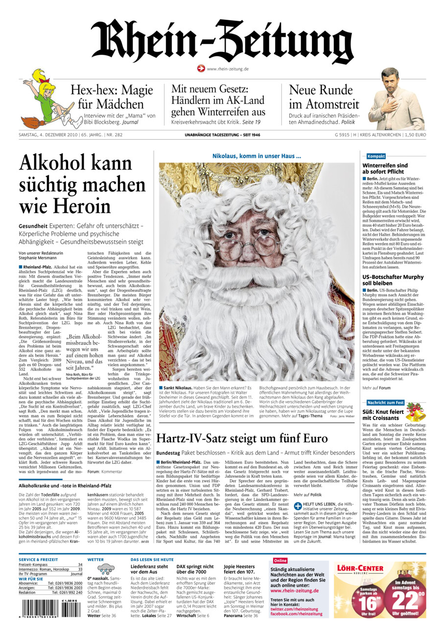Rhein-Zeitung Kreis Altenkirchen vom Samstag, 04.12.2010