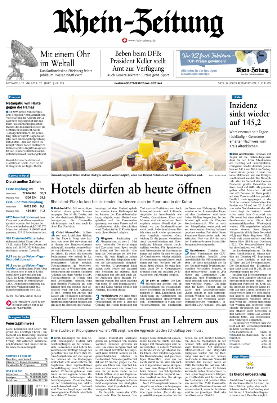 Rhein-Zeitung Kreis Altenkirchen vom Mittwoch, 12.05.2021