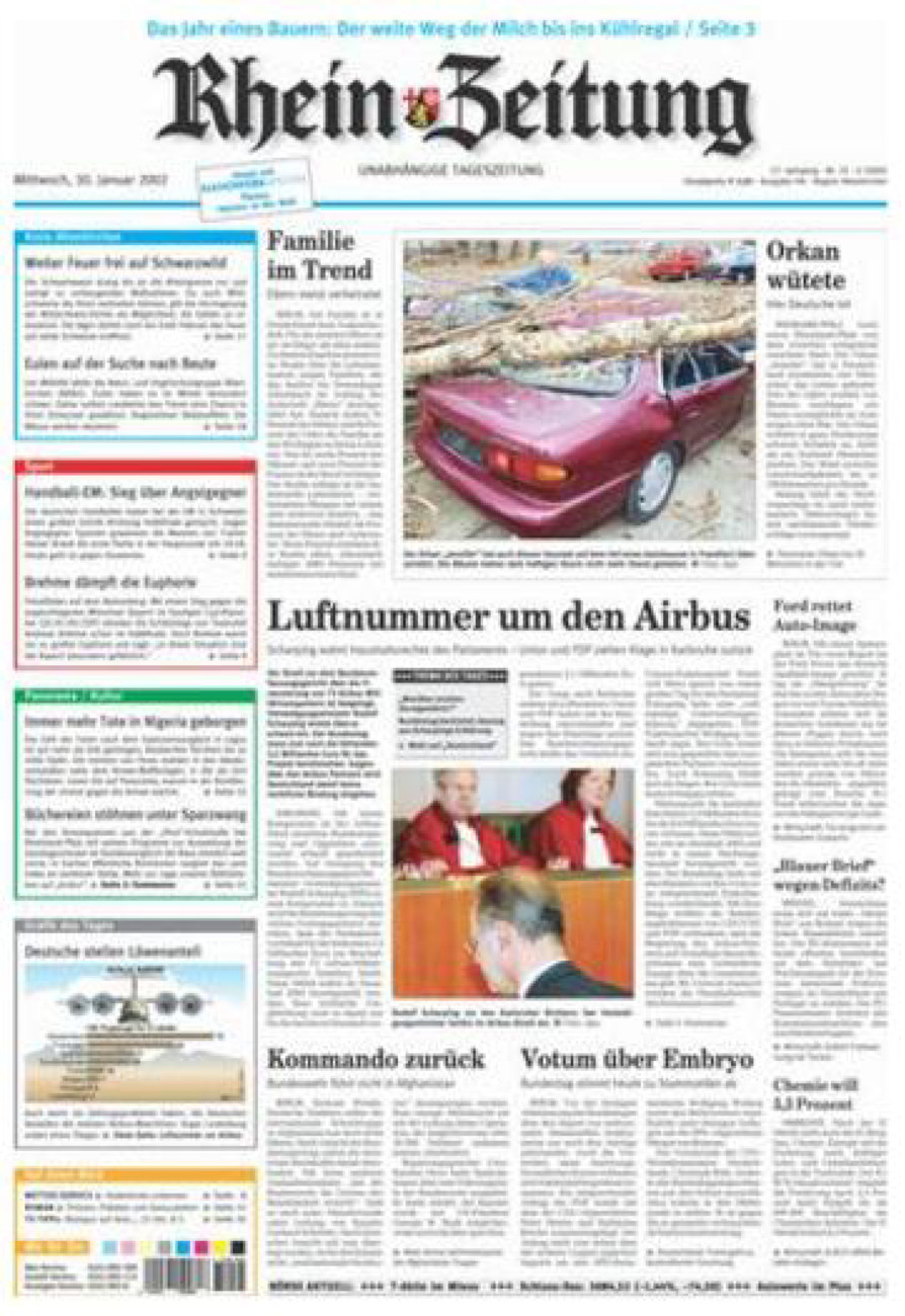 Rhein-Zeitung Kreis Altenkirchen vom Mittwoch, 30.01.2002