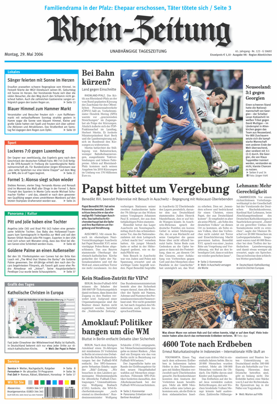 Rhein-Zeitung Kreis Altenkirchen vom Montag, 29.05.2006