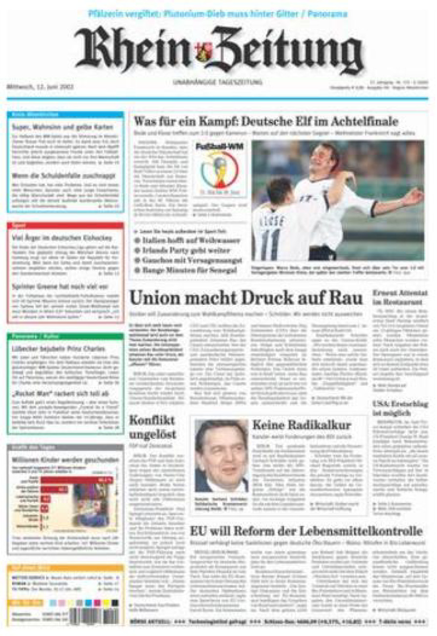 Rhein-Zeitung Kreis Altenkirchen vom Mittwoch, 12.06.2002
