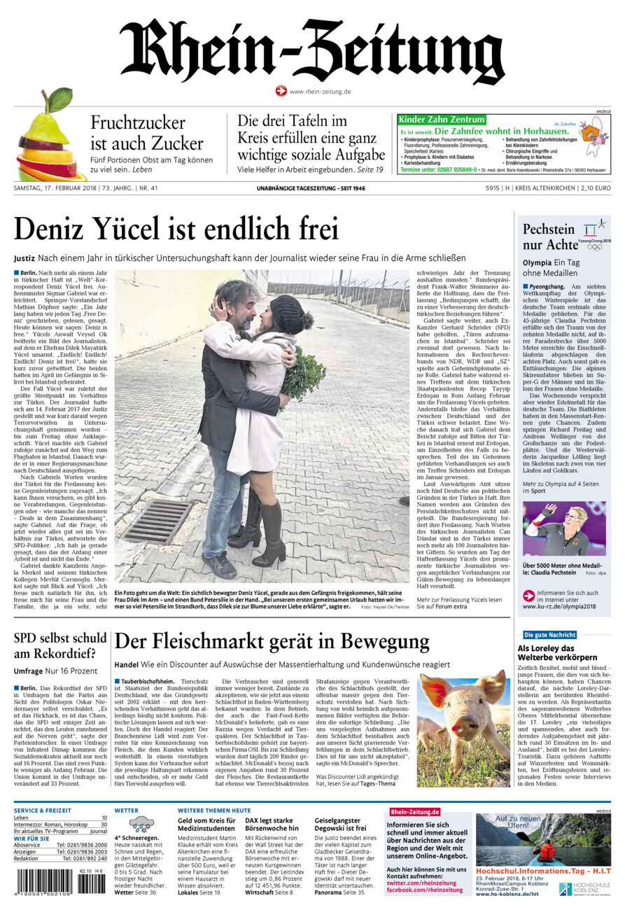 Rhein-Zeitung Kreis Altenkirchen vom Samstag, 17.02.2018
