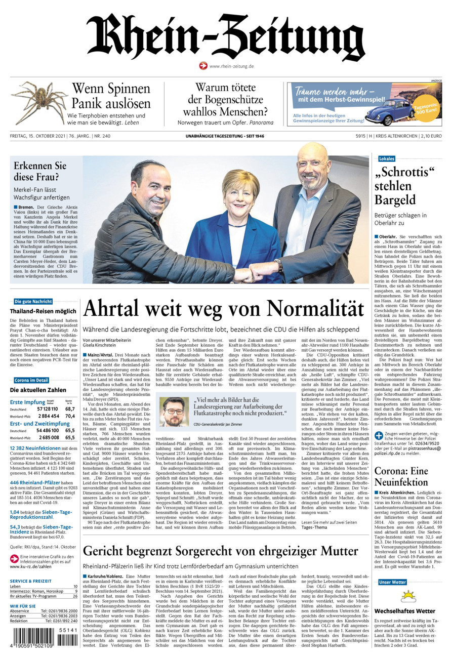 Rhein-Zeitung Kreis Altenkirchen vom Freitag, 15.10.2021
