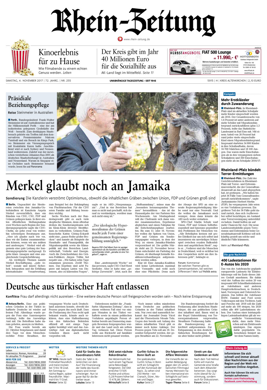 Rhein-Zeitung Kreis Altenkirchen vom Samstag, 04.11.2017