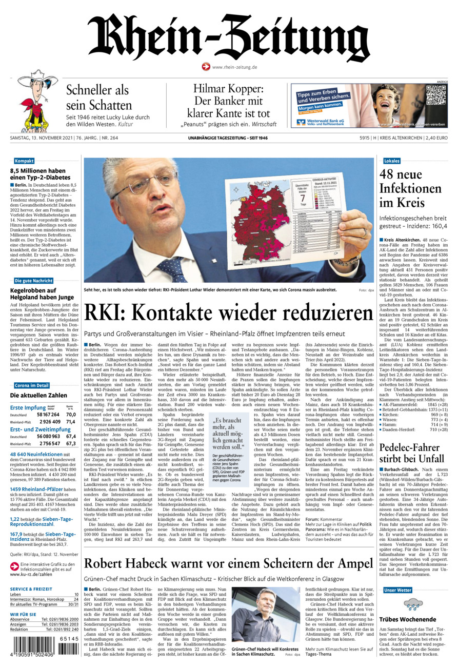 Rhein-Zeitung Kreis Altenkirchen vom Samstag, 13.11.2021