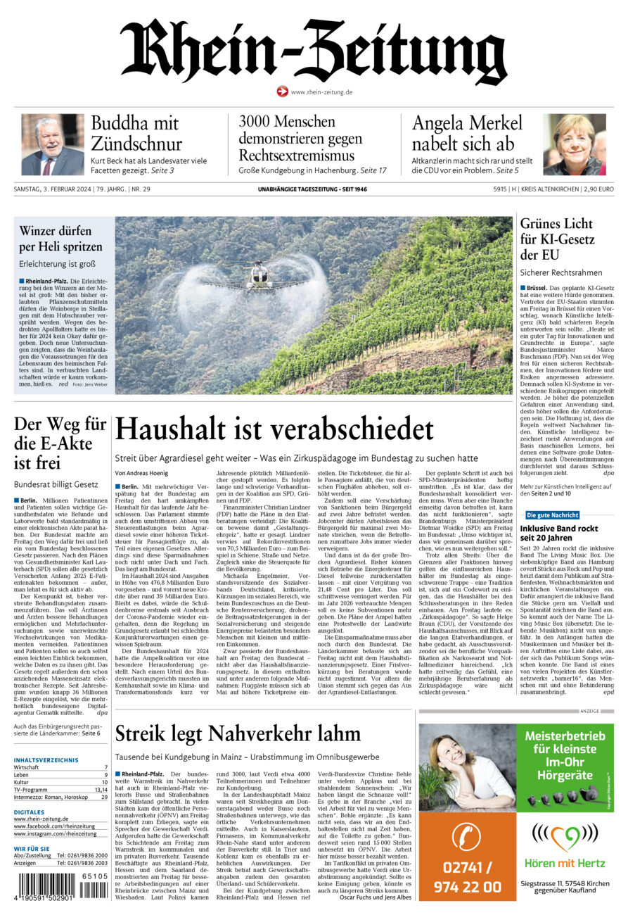 Rhein-Zeitung Kreis Altenkirchen vom Samstag, 03.02.2024
