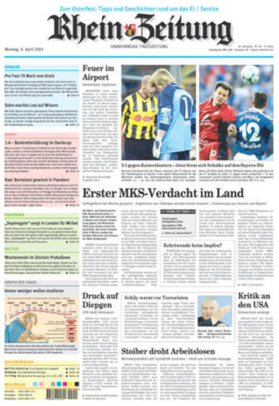 Rhein-Zeitung Kreis Altenkirchen vom Montag, 09.04.2001