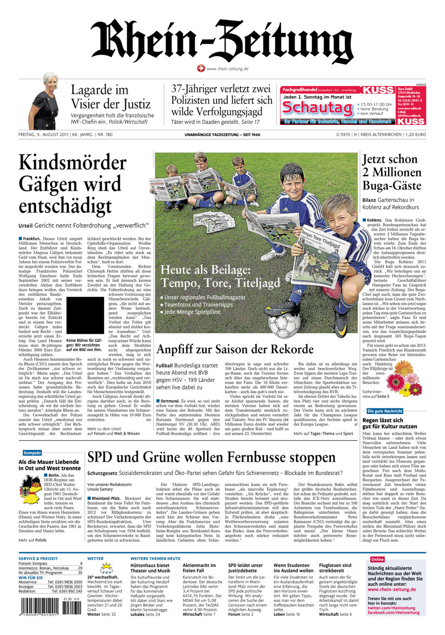 Rhein-Zeitung Kreis Altenkirchen vom Freitag, 05.08.2011