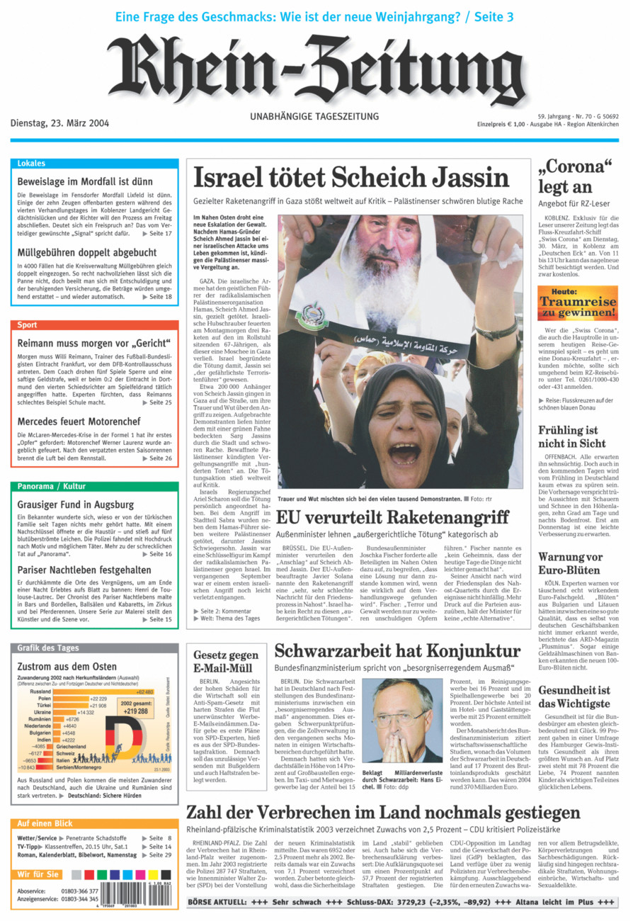 Rhein-Zeitung Kreis Altenkirchen vom Dienstag, 23.03.2004