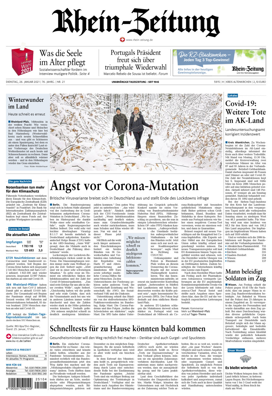 Rhein-Zeitung Kreis Altenkirchen vom Dienstag, 26.01.2021