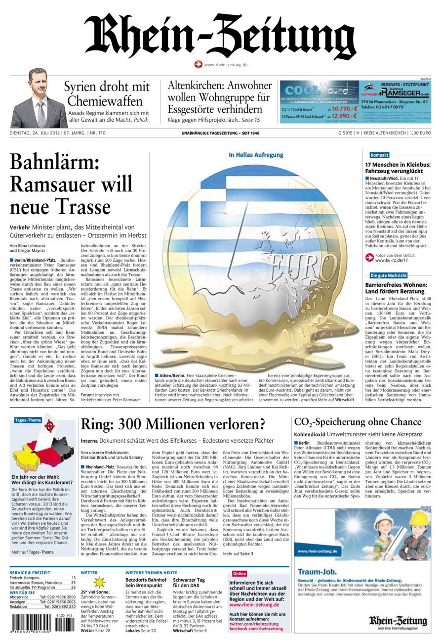 Rhein-Zeitung Kreis Altenkirchen vom Dienstag, 24.07.2012