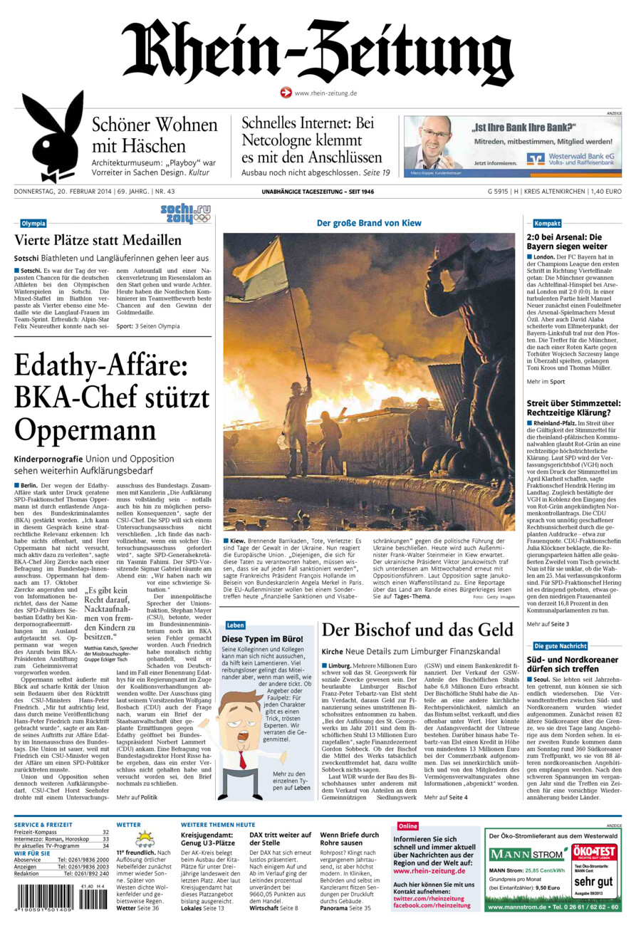 Rhein-Zeitung Kreis Altenkirchen vom Donnerstag, 20.02.2014