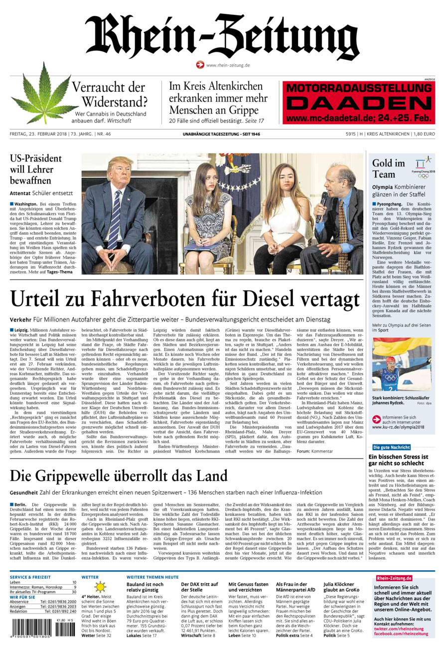 Rhein-Zeitung Kreis Altenkirchen vom Freitag, 23.02.2018