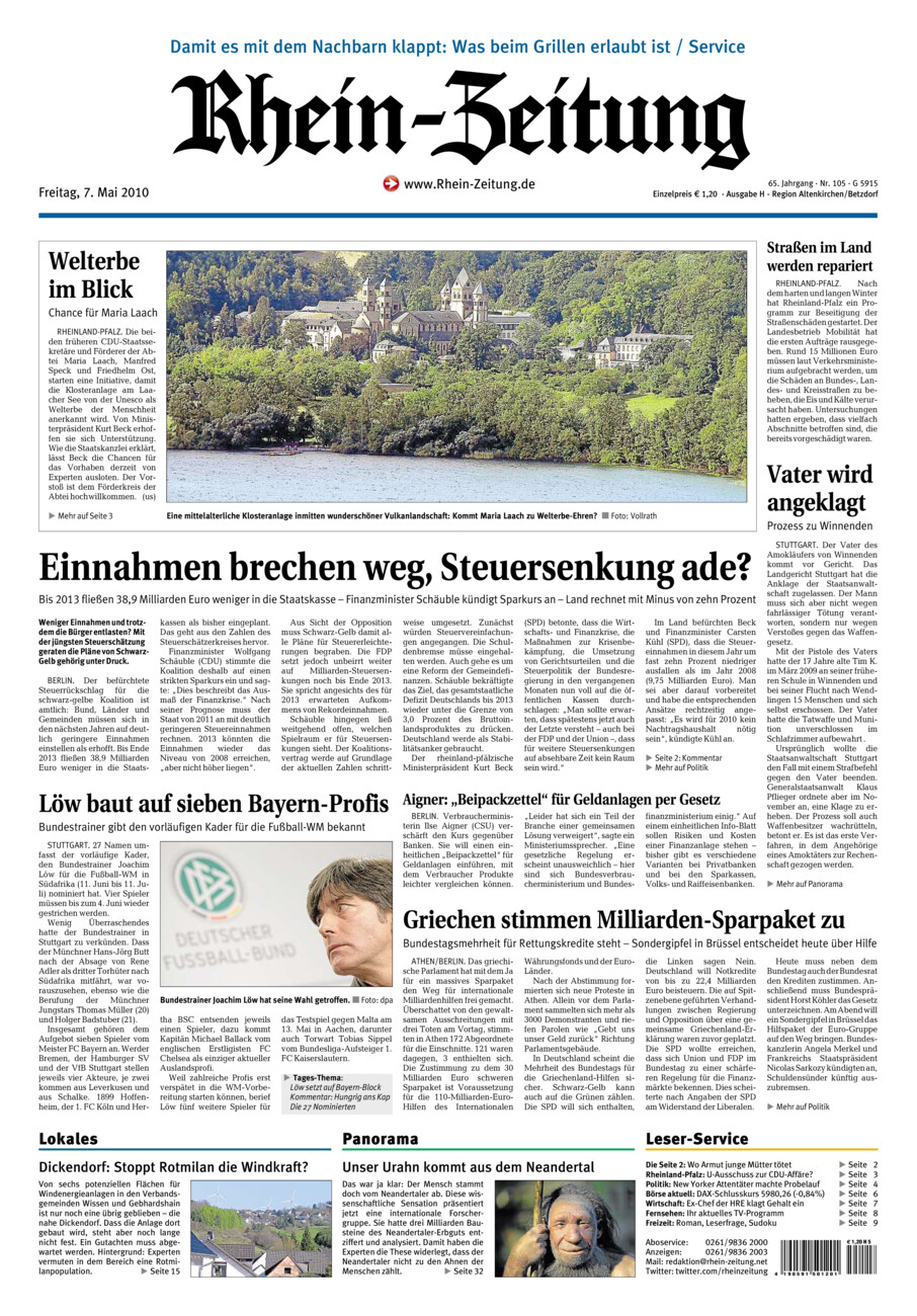 Rhein-Zeitung Kreis Altenkirchen vom Freitag, 07.05.2010