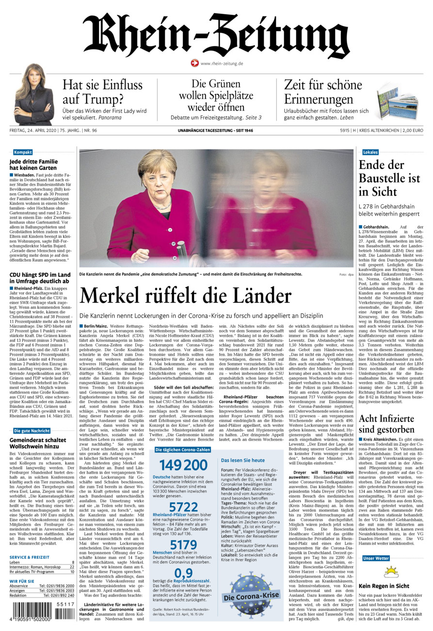 Rhein-Zeitung Kreis Altenkirchen vom Freitag, 24.04.2020