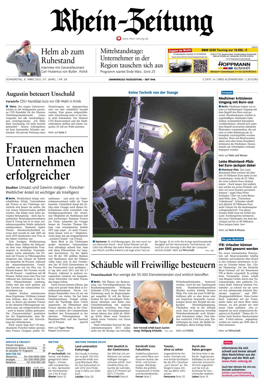 Rhein-Zeitung Kreis Altenkirchen vom Donnerstag, 08.03.2012