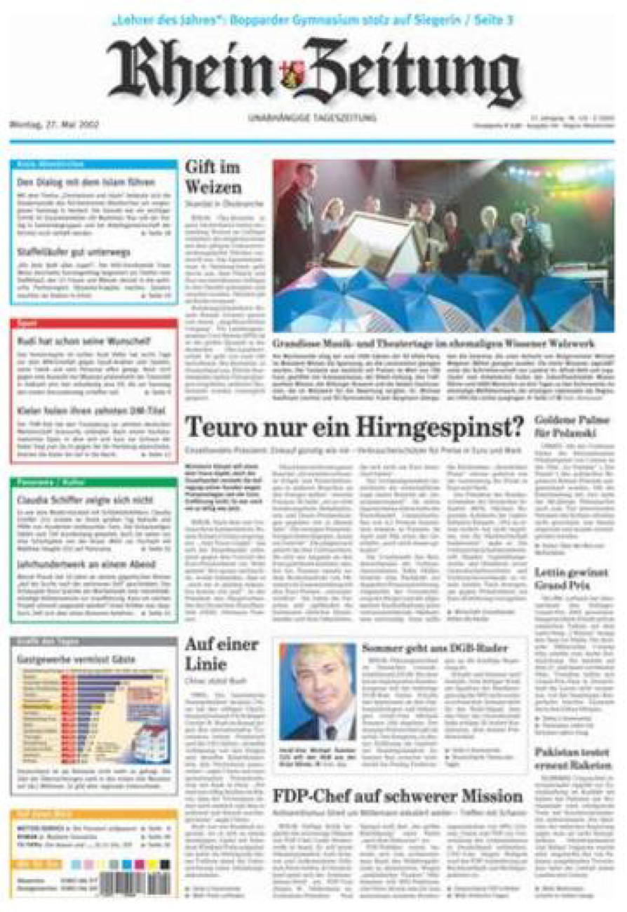 Rhein-Zeitung Kreis Altenkirchen vom Montag, 27.05.2002