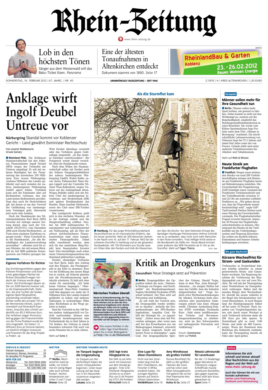 Rhein-Zeitung Kreis Altenkirchen vom Donnerstag, 16.02.2012