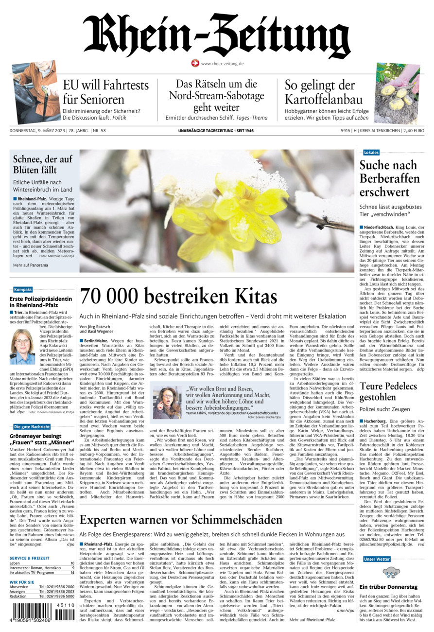 Rhein-Zeitung Kreis Altenkirchen vom Donnerstag, 09.03.2023