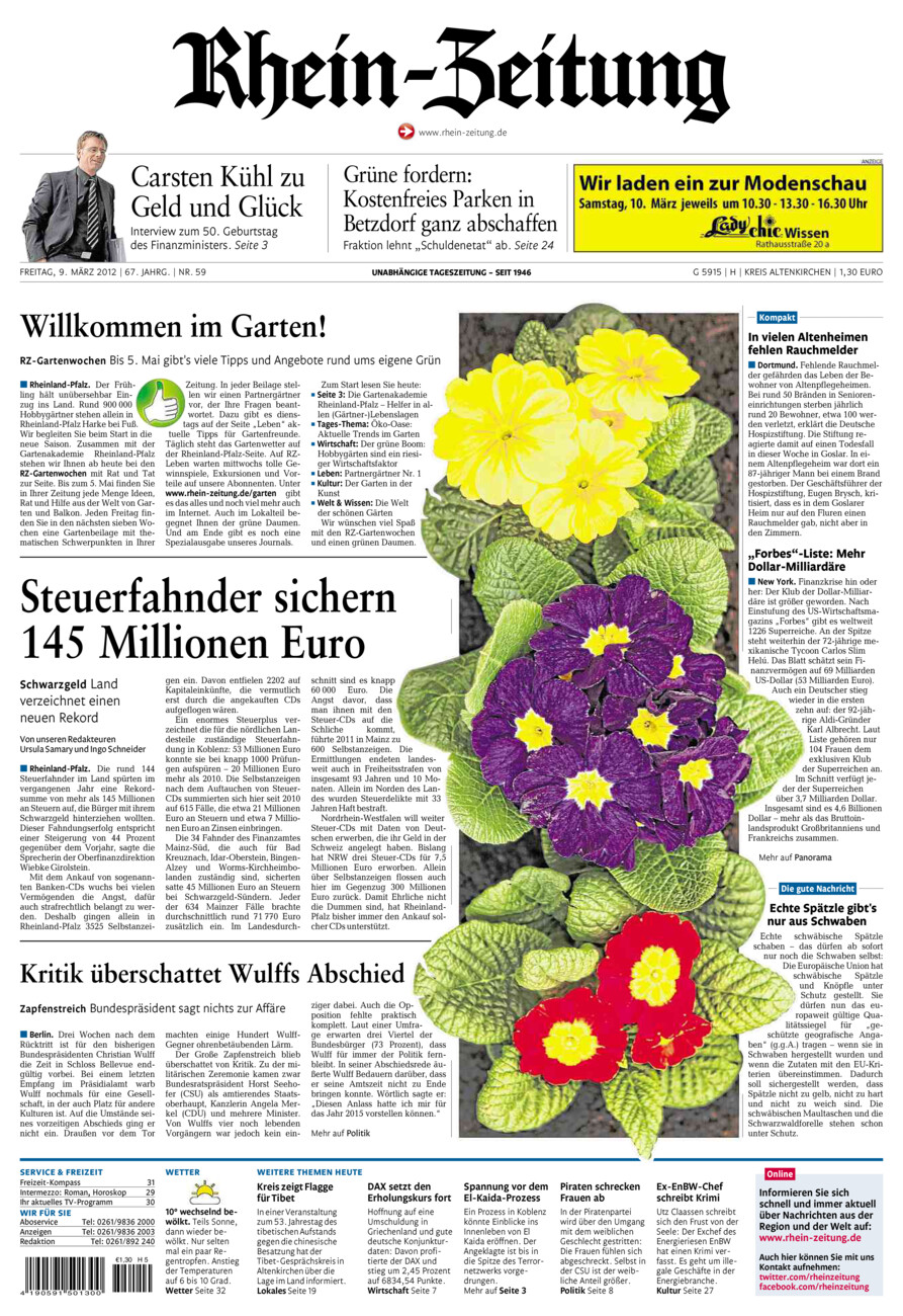 Rhein-Zeitung Kreis Altenkirchen vom Freitag, 09.03.2012