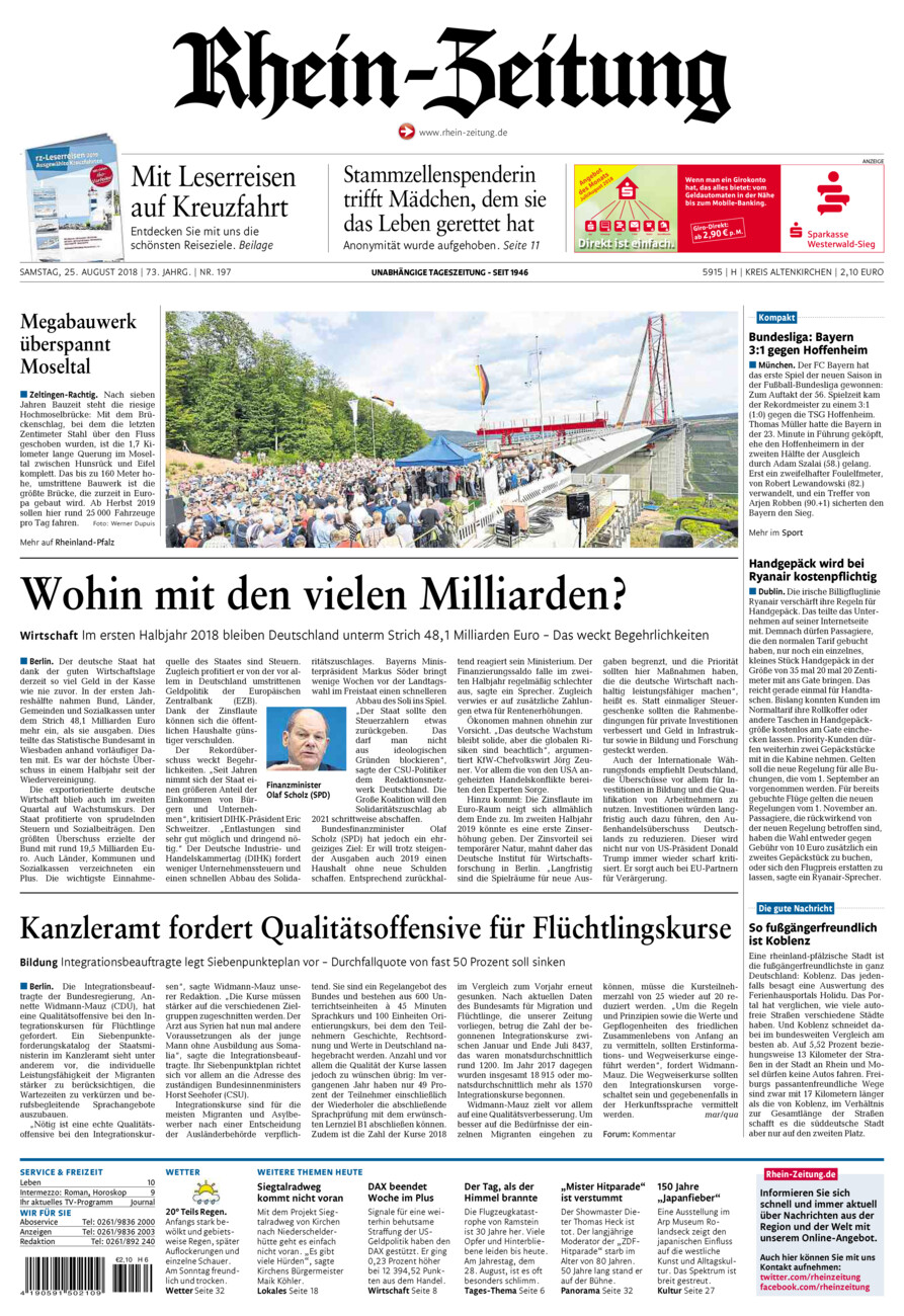 Rhein-Zeitung Kreis Altenkirchen vom Samstag, 25.08.2018