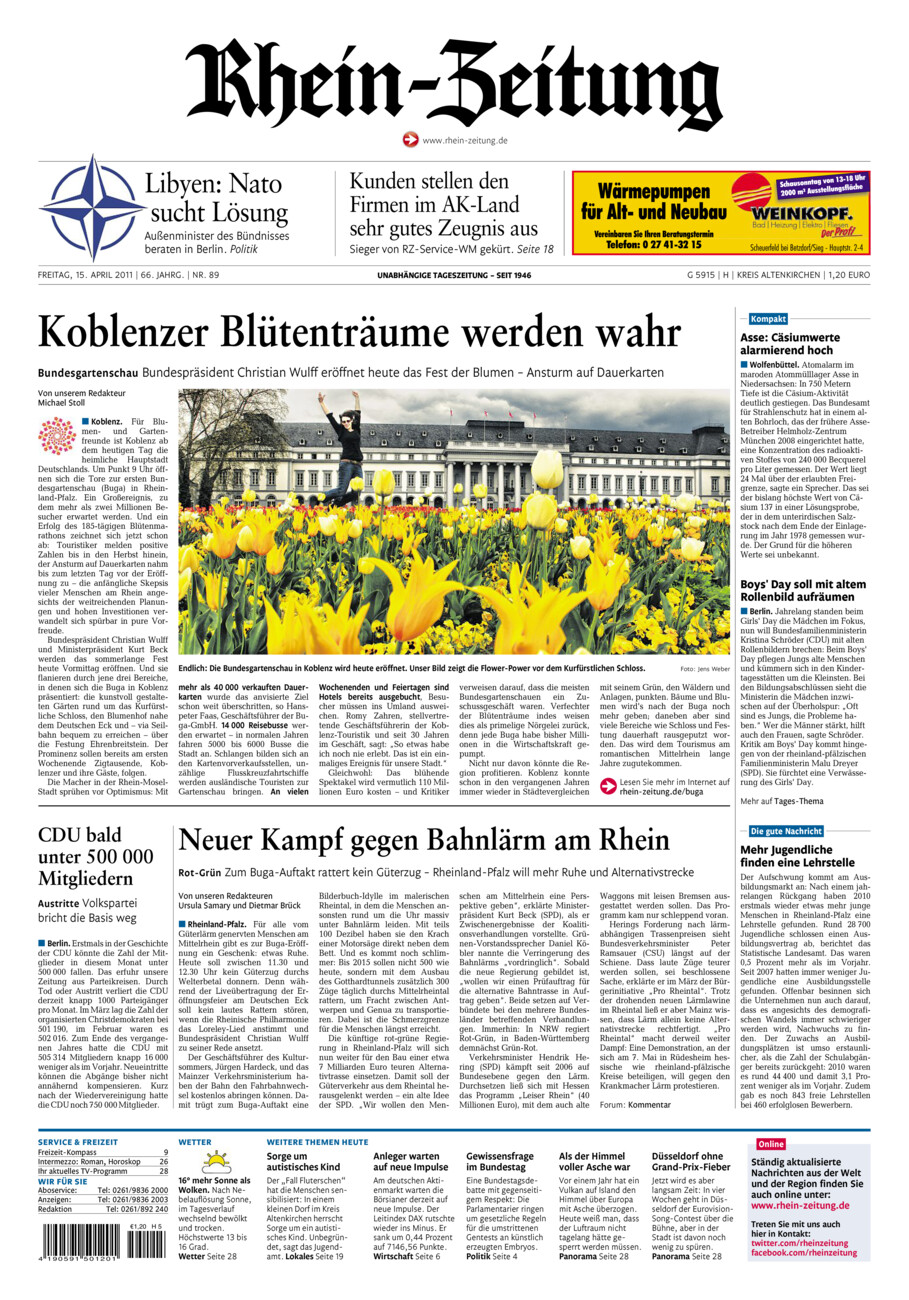 Rhein-Zeitung Kreis Altenkirchen vom Freitag, 15.04.2011
