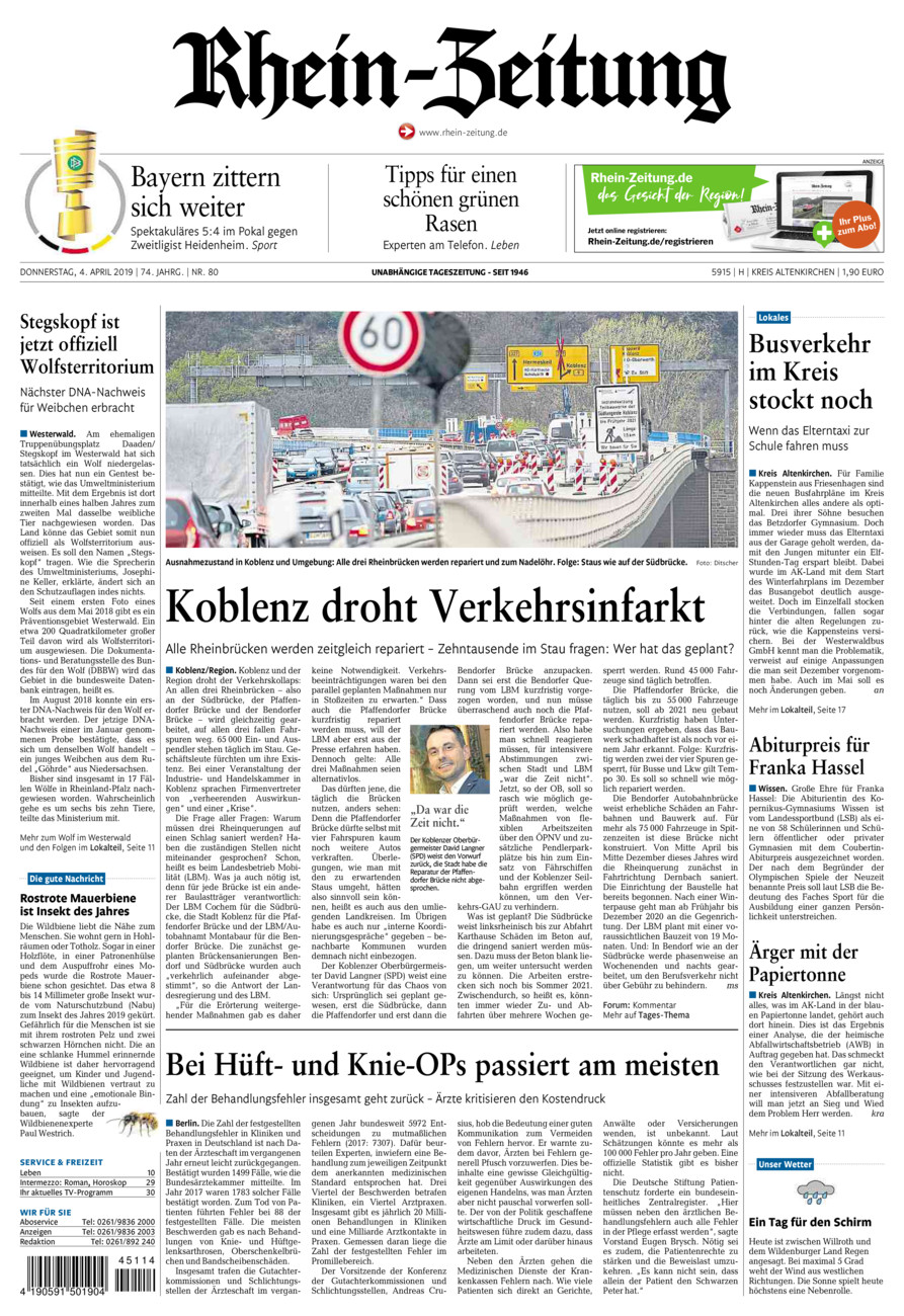 Rhein-Zeitung Kreis Altenkirchen vom Donnerstag, 04.04.2019