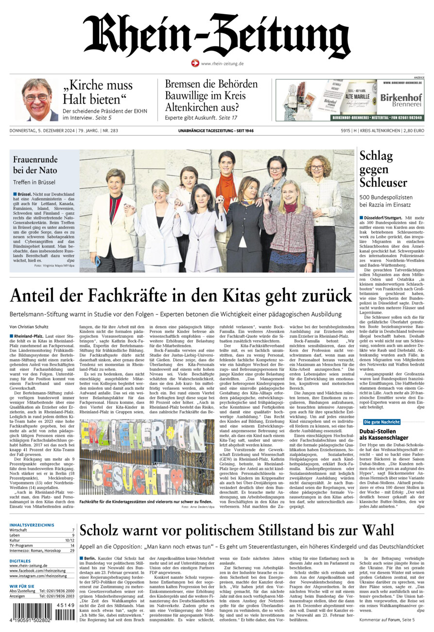 Rhein-Zeitung Kreis Altenkirchen vom Donnerstag, 05.12.2024