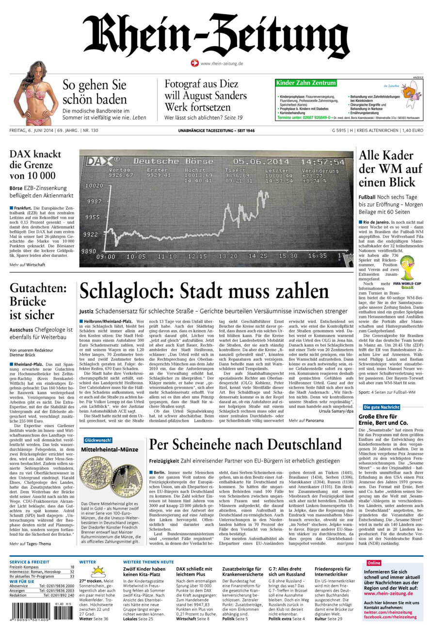 Rhein-Zeitung Kreis Altenkirchen vom Freitag, 06.06.2014