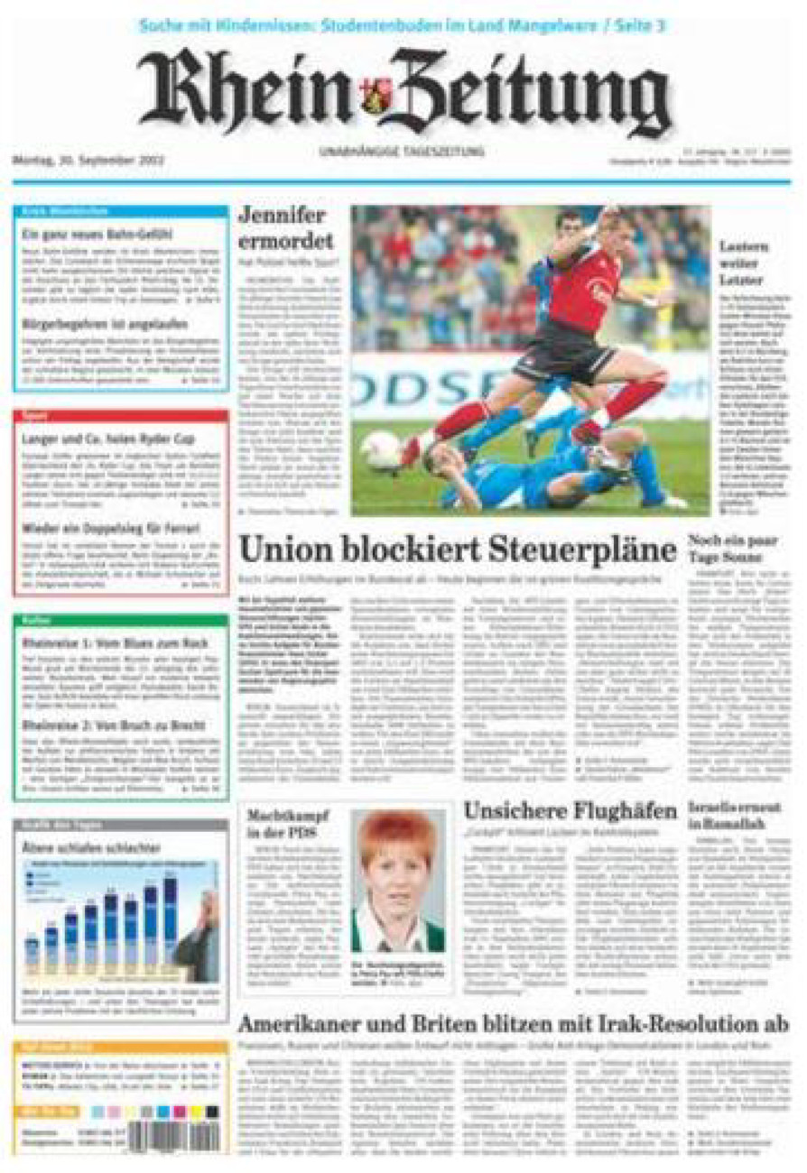 Rhein-Zeitung Kreis Altenkirchen vom Montag, 30.09.2002
