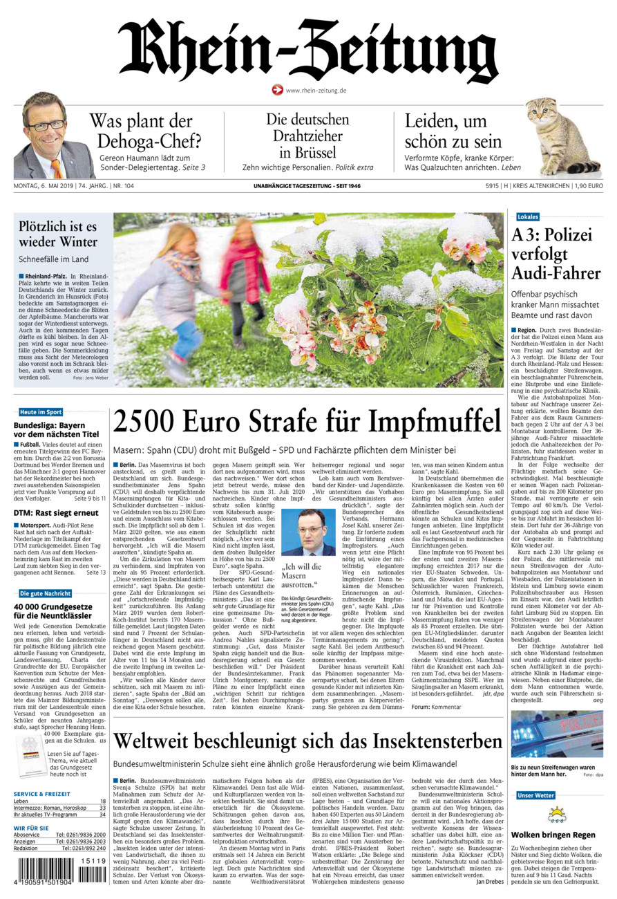 Rhein-Zeitung Kreis Altenkirchen vom Montag, 06.05.2019