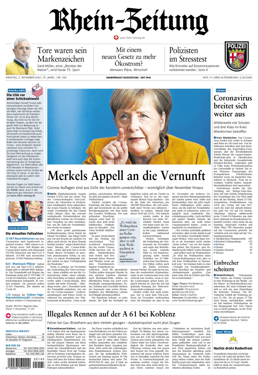 Rhein-Zeitung Kreis Altenkirchen vom Dienstag, 03.11.2020