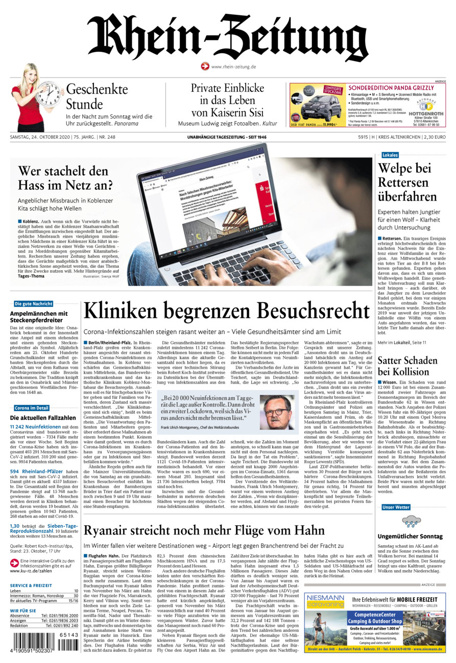Rhein-Zeitung Kreis Altenkirchen vom Samstag, 24.10.2020