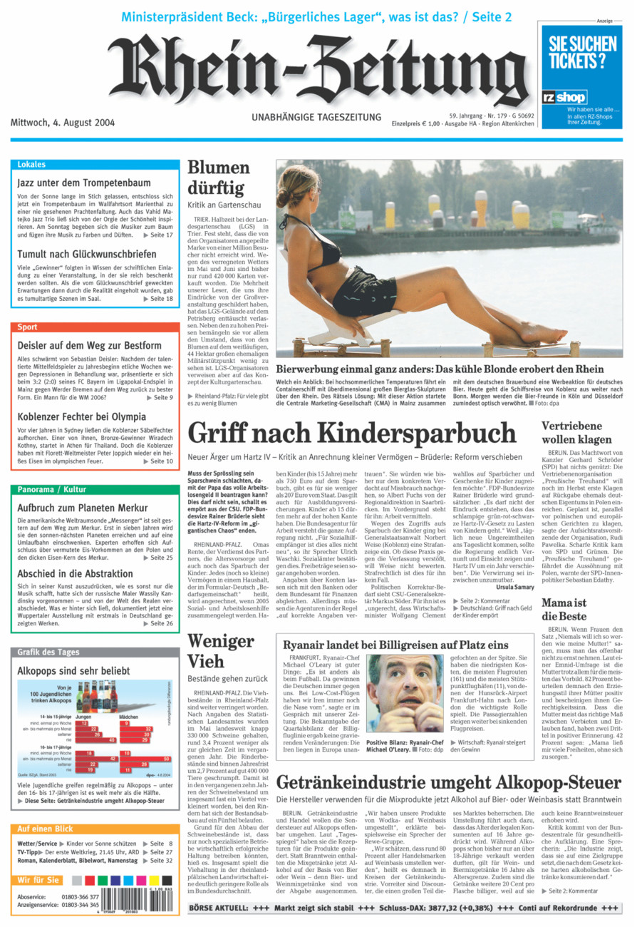 Rhein-Zeitung Kreis Altenkirchen vom Mittwoch, 04.08.2004
